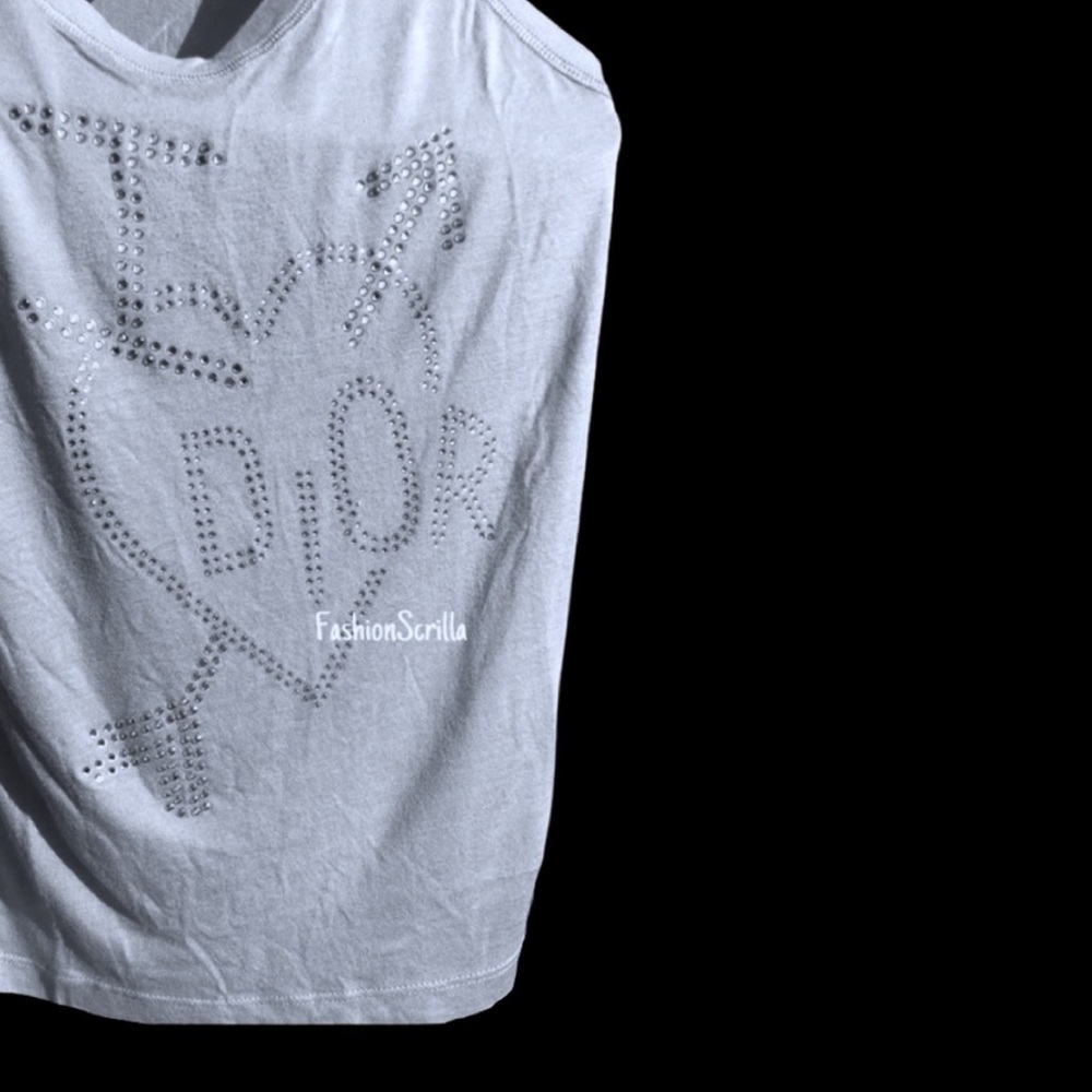 Christian Dior 2000s I heart Dior Cupid Arrow Diamanté Crystal Heart Tank Top - Picture 9 of 16
